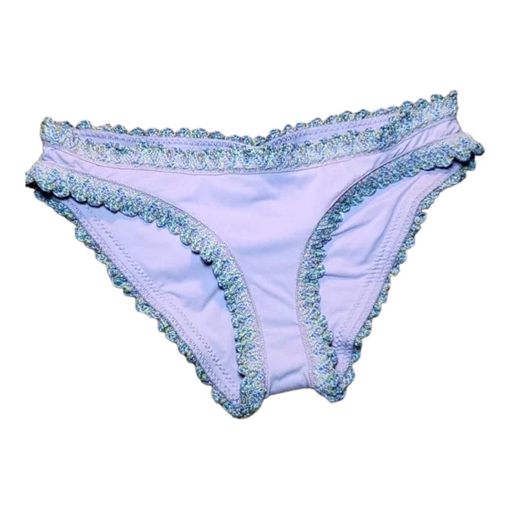 BECCA Bikini Bottom NWOT Mardi Gras Frilled Edge Hipster in Iris Size XS - Picture 4 of 7